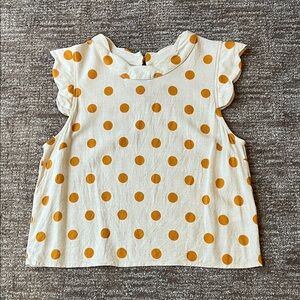 Monteau Cream and Orange Polka Dot Blouse L